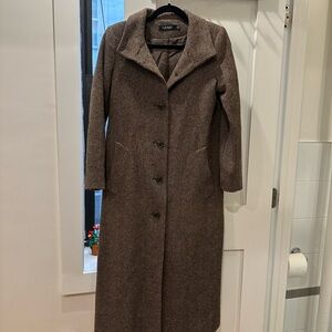 Ralph Lauren Wool-Blend Twill Funnelneck Coat size 0 in Broken Twill